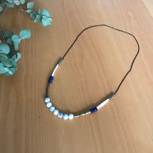 🆕 STARFISH PROJECT Bead Necklace Blue Gold NWOT